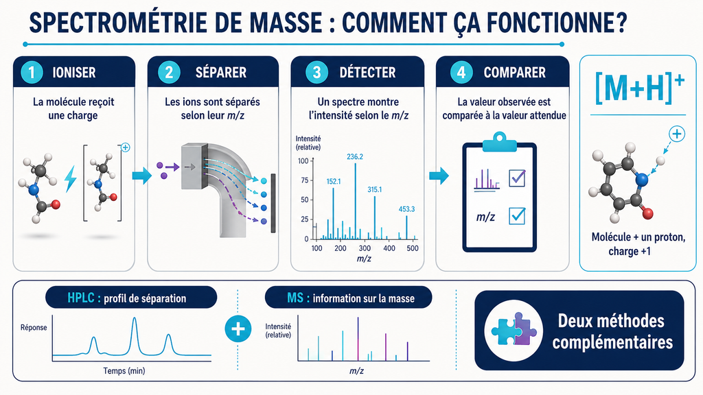 Fonctionnement de la spectrométrie de masse et complémentarité entre HPLC et MS