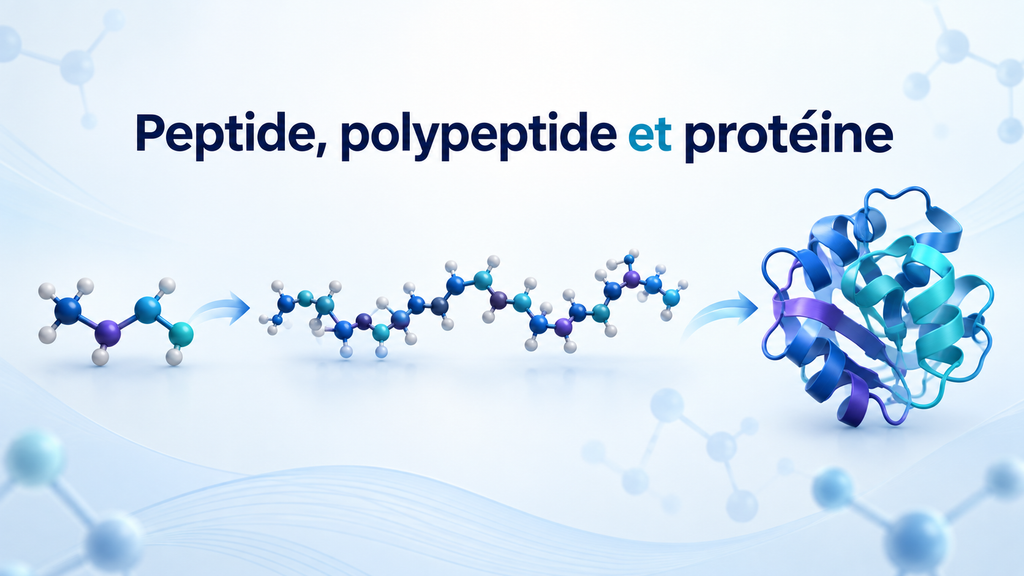 Différence entre peptide, polypeptide et protéine

